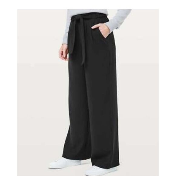 Lululemon Noir Pants Navy Blue High Rise Wide Leg - Picture 4 of 11